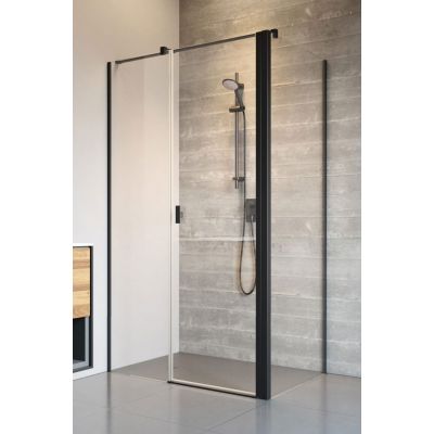 Radaway Nes Black S2 ścianka prysznicowa 90 cm boczna czarny mat/szkło przezroczyste 10040090-54-01