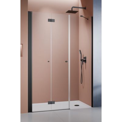Radaway Nes Black DWS B drzwi prysznicowe 95 cm składane czarny mat/szkło przezroczyste 10044950-54-01L
