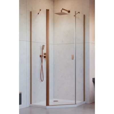 Radaway Nes Brushed Copper PTJ drzwi prysznicowe 59,6 cm uchylne miedź szczotkowany/szkło przezroczyste 10052000-93-01L