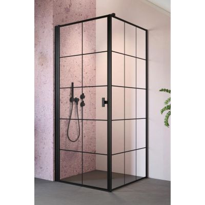 Radaway Nes 8 Black S1 ścianka prysznicowa 70 cm boczna czarny mat/szkło Factory 10089070-54-55