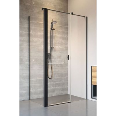 Radaway Nes 8 Black KDS I drzwi prysznicowe 77,5 cm prawe czarny mat/szkło przezroczyste 10073140-54-01R