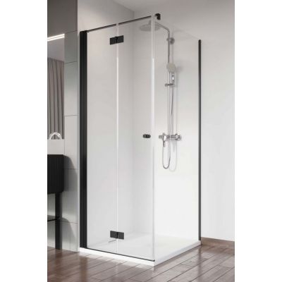 Radaway Nes 8 Black KDJ B drzwi prysznicowe 90 cm lewe czarny mat/szkło przezroczyste 10075090-54-01L