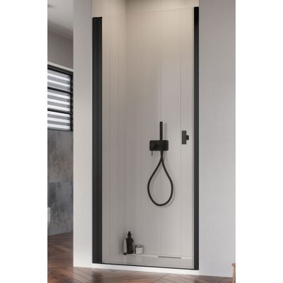 Radaway Nes 8 Black DWJ I drzwi prysznicowe 90 cm wnękowe lewe czarny mat/szkło przezroczyste 10076090-54-01L