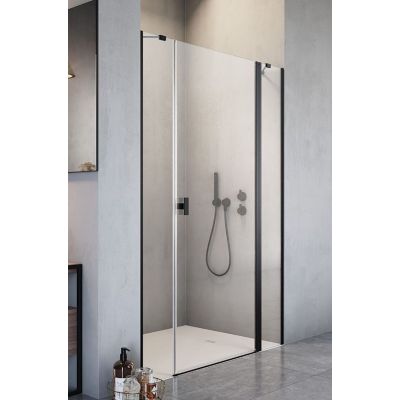 Radaway Nes 8 Black DWJS drzwi prysznicowe 140 cm prawe czarny mat/szkło przezroczyste 10084790-54-01R/10084610-54-01