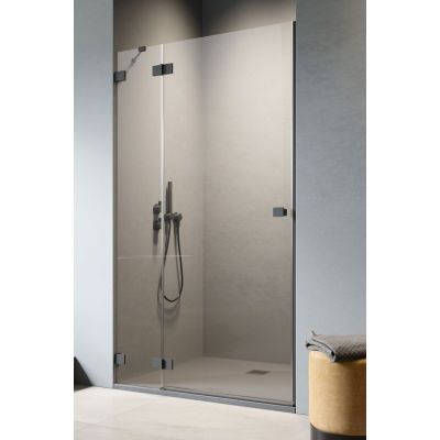 Radaway Essenza Pro Black DWJ drzwi prysznicowe 130 cm wnękowe lewe czarny mat/szkło przezroczyste 10099130-54-01L