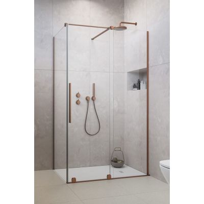 Radaway Furo Brushed Copper KDJ drzwi prysznicowe 52,2 cm prawe miedź szczotkowana/szkło przezroczyste 10104522-93-01R