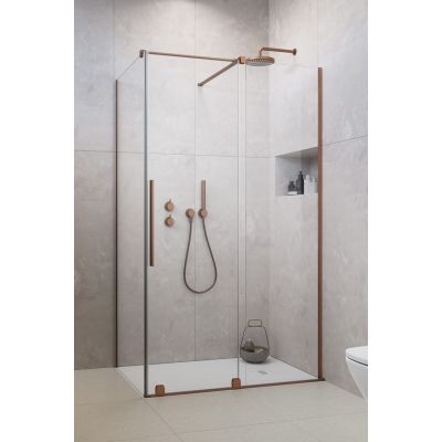 Radaway Furo KDJ drzwi prysznicowe 120 cm prawe miedź szczotkowana/szkło przezroczyste 10104622-93-01R/10110580-01-01