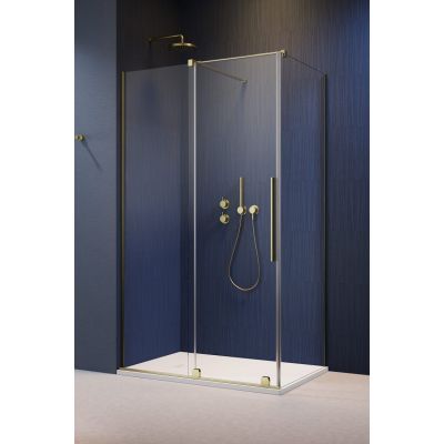 Radaway Furo KDJ drzwi prysznicowe 120 cm lewe złoty szczotkowany/szkło przezroczyste 10104622-99-01L/10110580-01-01
