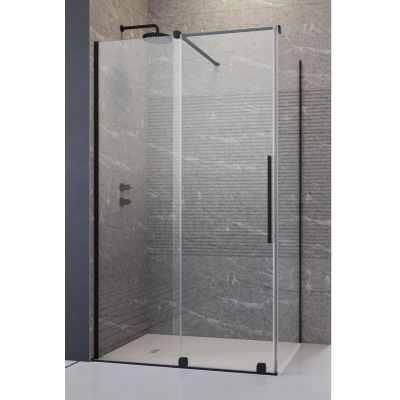 Radaway Furo Black KDJ drzwi prysznicowe 82,2 cm lewe czarny mat/szkło przezroczyste 10104822-54-01L