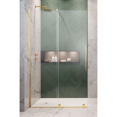 Radaway Furo Gold Walk-In drzwi prysznicowe 63,8 cm lewe złoty połysk/szkło przezroczyste 10106638-09-01L