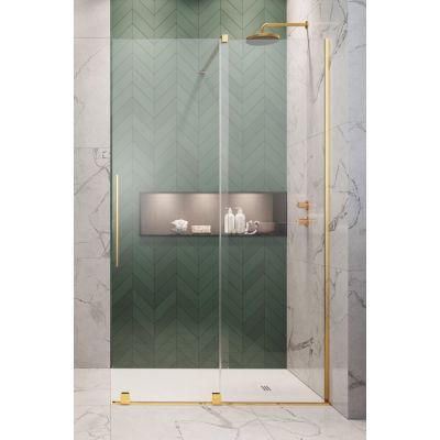 Radaway Furo Gold Walk-In drzwi prysznicowe 53,8 cm prawe złoty połysk/szkło przezroczyste 10106538-09-01R