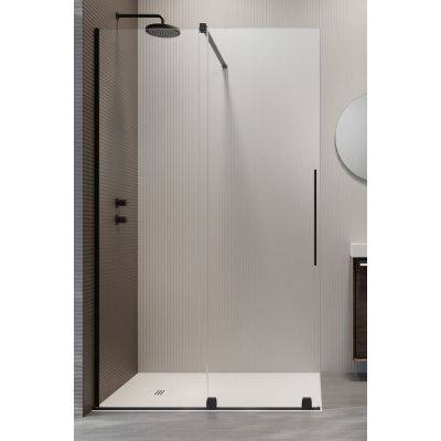 Radaway Furo Black Walk-In drzwi prysznicowe 58,8 cm lewe czarny mat/szkło przezroczyste 10106588-54-01L