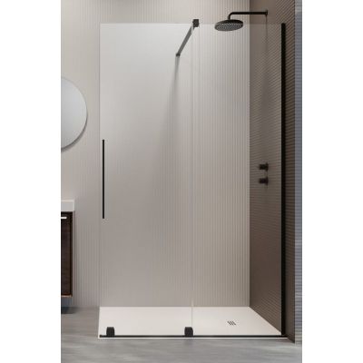 Radaway Furo Black Walk-In drzwi prysznicowe 73,8 cm prawe czarny mat/szkło przezroczyste 10106738-54-01R