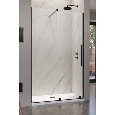 Radaway Furo Black DWJ drzwi prysznicowe 57,2 cm wnękowe lewe czarny mat/szkło przezroczyste 10107572-54-01L