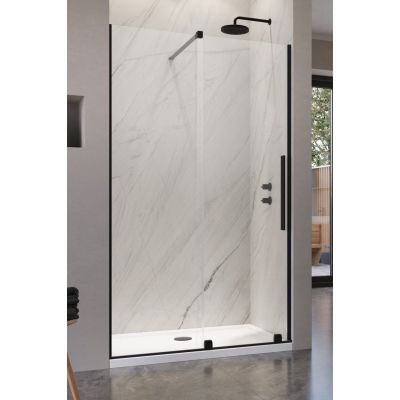 Radaway Furo Black DWJ drzwi prysznicowe 67,2 cm wnękowe lewe czarny mat/szkło przezroczyste 10107672-54-01L