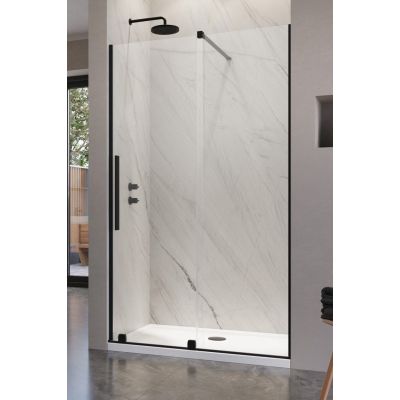Radaway Furo Black DWJ drzwi prysznicowe 72,2 cm wnękowe prawe czarny mat/szkło przezroczyste 10107722-54-01R