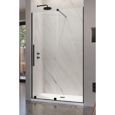 Radaway Furo Black DWJ drzwi prysznicowe 160 cm wnękowe prawe czarny mat/szkło przezroczyste 10107822-54-01R/10110780-01-01