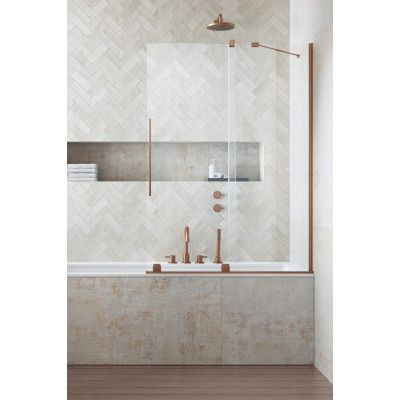 Radaway Furo Brushed Copper PND II parawan nawannowy 58,8 cm 2-częściowy miedź szczotkowany/szkło przezroczyste 10109588-93-01R