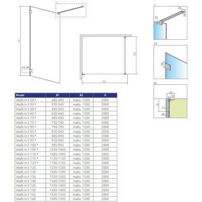 Radaway Essenza Pro 8 Walk-in II ścianka prysznicowa walk-in 70 cm chrom połysk/szkło przezroczyste 1012070-01-01