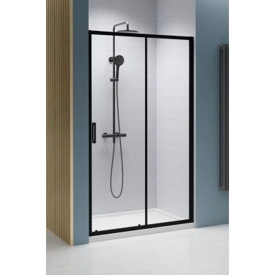 Radaway Premium Pro Black DWJ drzwi prysznicowe 110 cm rozsuwane czarny mat/szkło przezroczyste 1014110-54-01R