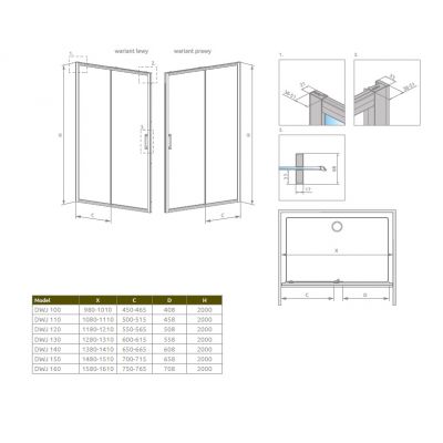 Radaway Premium Pro DWJ drzwi prysznicowe 160 cm rozsuwane chrom połysk/szkło przezroczyste 1014160-01-01R