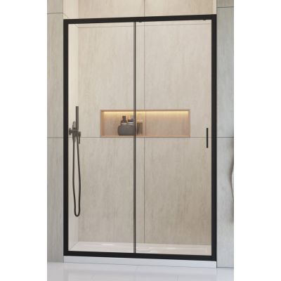 Radaway Alienta Black DWJ drzwi prysznicowe 140 cm rozsuwane czarny mat/szkło przezroczyste 10260140-54-01