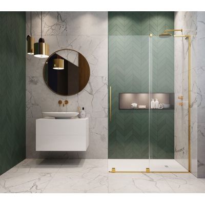 Radaway Furo SL Gold Walk-In drzwi prysznicowe 100 cm prawe złoty połysk/szkło przezroczyste 10306538-09-01R/10110494-01-01