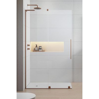 Radaway Furo SL Brushed Copper Walk-In drzwi prysznicowe 63,8 cm lewe miedź szczotkowana/szkło przezroczyste 10306638-93-01L