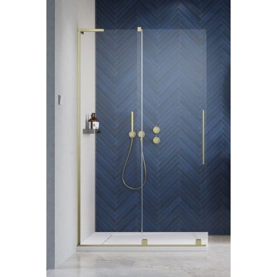 Radaway Furo SL Brushed Gold Walk-In drzwi prysznicowe 100 cm lewe złoty szczotkowany/szkło przezroczyste 10306538-99-01L/10110494-01-01