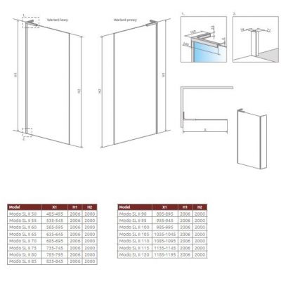 Radaway Modo SL White II ścianka prysznicowa walk-in 90 cm biały mat/szkło przezroczyste 10319094-04-01R