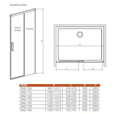 Radaway Idea 8 DWJ drzwi prysznicowe 77 cm rozsuwane prawe chrom połysk/szkło przezroczyste 10330770-01-01R