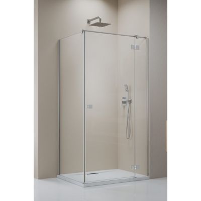 Radaway Essenza 8 KDJ ścianka prysznicowa 23,7 cm nikiel szczotkowany/szkło przezroczyste 10470237-91-01R