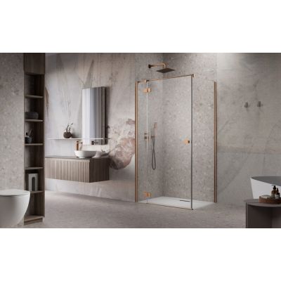 Radaway Essenza 8 Brushed Copper KDJ ścianka prysznicowa 23,7 cm miedź szczotkowany/szkło przezroczyste 10470237-93-01L 