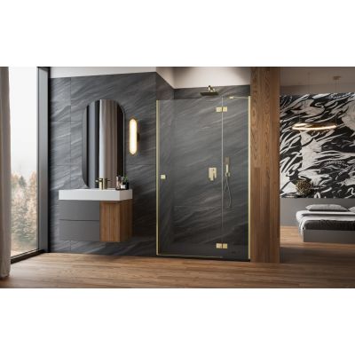 Radaway Essenza New DWJ drzwi prysznicowe 80 cm prawe złoty szczotkowany/szkło przezroczyste 1385012-99-01R