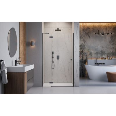 Radaway Essenza DWJ drzwi prysznicowe 120 cm lewe gunmetal szczotkowany/szkło przezroczyste 1385016-92-01L