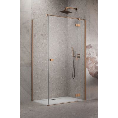 Radaway Essenza Brushed Copper KDJ drzwi prysznicowe 100 cm uchylne miedź szczotkowana/szkło przezroczyste 1385040-93-01R