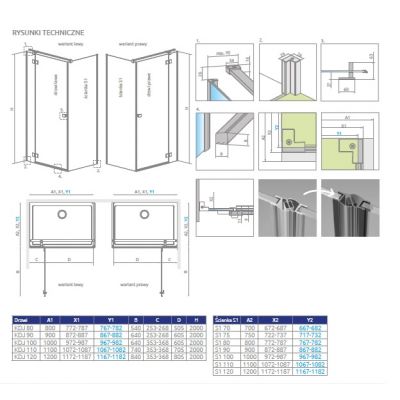Radaway Essenza Brushed Copper KDJ drzwi prysznicowe 100 cm uchylne miedź szczotkowana/szkło przezroczyste 1385040-93-01R