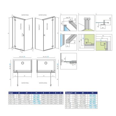 Radaway Essenza Brushed Copper KDJ drzwi prysznicowe 110 cm uchylne miedź szczotkowany/szkło przezroczyste 1385041-93-01R