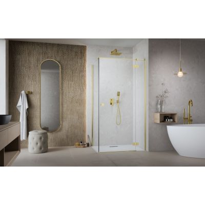 Radaway Essenza Gold KDJ drzwi prysznicowe 90 cm uchylne złoty połysk/szkło przezroczyste 1385044-09-01R