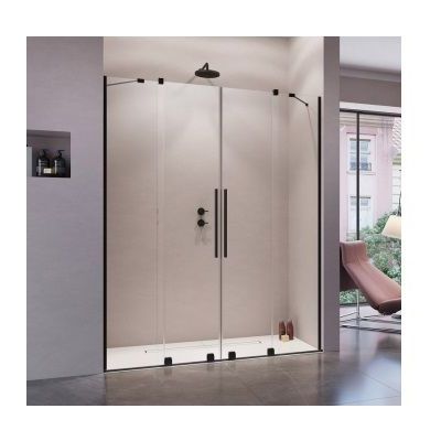 Radaway Furo Black DWD drzwi prysznicowe NA WYMIAR 180 cm uchylne czarny mat/szkło przezroczyste 20241114-214521-149098