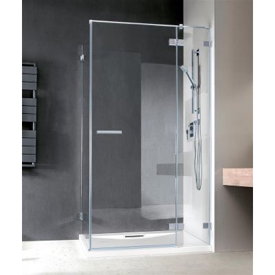 Radaway Euphoria KDJ drzwi prysznicowe ze ścianką stałą 80 cm prawe chrom/szkło przezroczyste 383512-01R/383241-01R
