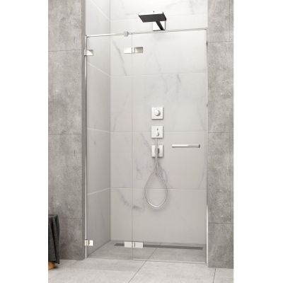 Radaway Arta DWJ II drzwi prysznicowe 90 cm ze ścianką stałą lewe chrom+/szkło przezroczyste 386441-03-01L/386011-03-01L