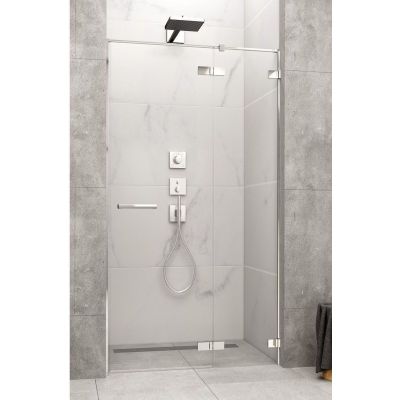 Radaway Arta DWJ II drzwi prysznicowe 120 cm ze ścianką stałą prawe chrom+/szkło przezroczyste 386444-03-01R/386012-03-01R