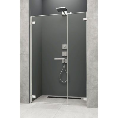 Radaway Arta DWS drzwi prysznicowe 120 cm ze ścianką stałą lewe chrom+/szkło przezroczyste 386828-03-01L/386091-03-01L