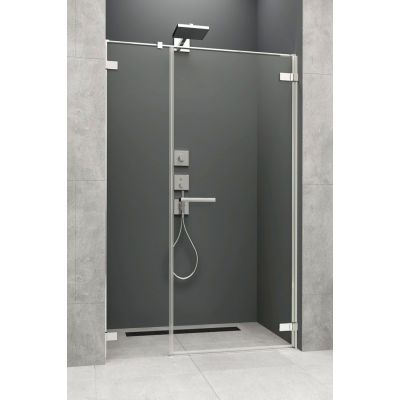 Radaway Arta DWS drzwi prysznicowe 140 cm ze ścianką stałą prawe chrom+/szkło przezroczyste 386828-03-01R/386095-03-01R
