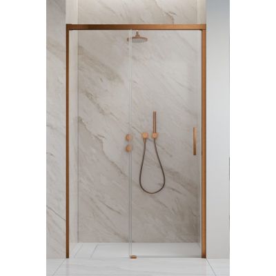Radaway Idea Brushed Copper DWJ drzwi prysznicowe 120 cm lewe miedź szczotkowana/szkło przezroczyste 387016-93-01L