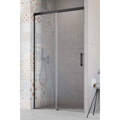 Radaway Idea Black DWJ drzwi prysznicowe 160 cm wnękowe lewe czarny mat/szkło przezroczyste 387020-54-01L