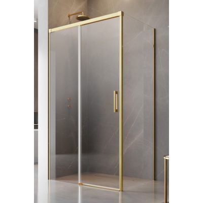 Radaway Idea KDJ drzwi prysznicowe 140 cm do ścianki lewe złoty połysk/szkło przezroczyste 387044-09-01L