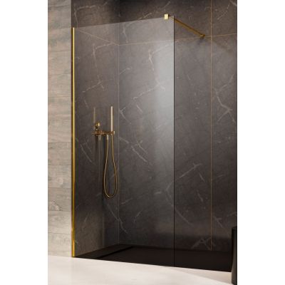 Radaway Modo New Gold II Walk-In ścianka prysznicowa 160 cm wolnostojąca złoty połysk/szkło przezroczyste 389164-09-01