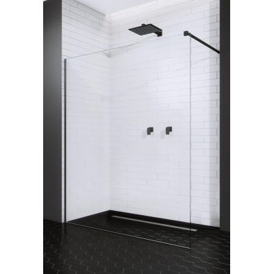 Radaway Modo X II Walk-In ścianka prysznicowa 60 cm wolnostojąca czarny mat/szkło przezroczyste 389264-54-01